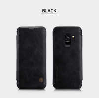 Луксозен кожен калъф тефтер от естествена кожа Nillkin оригинален за Samsung Galaxy S9 G960 черен